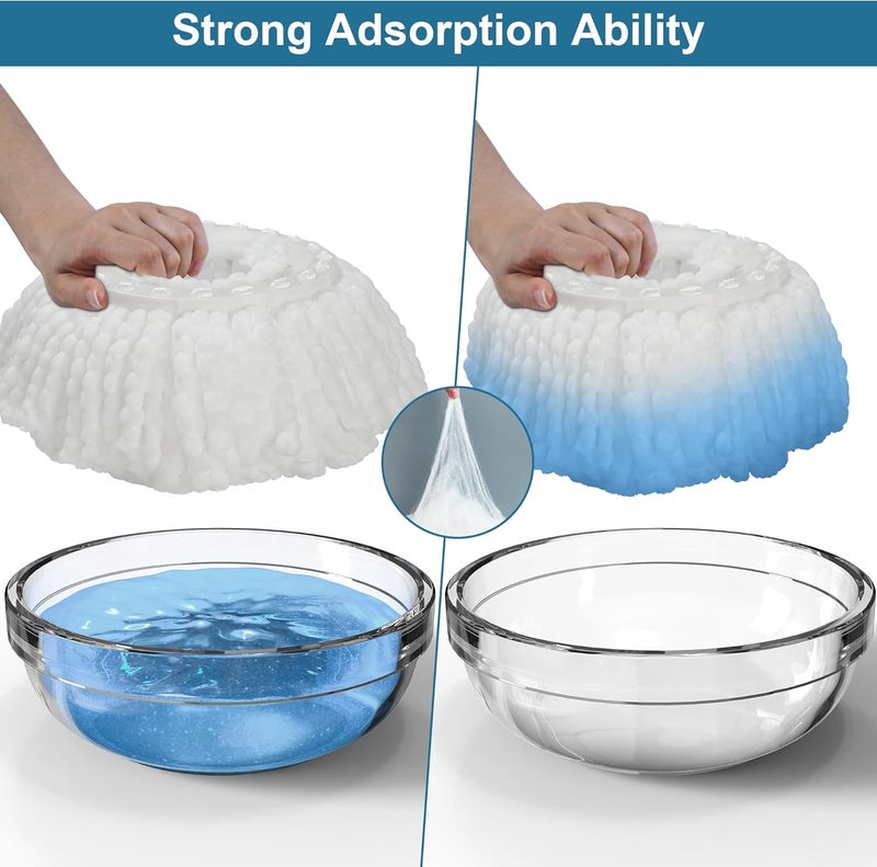 RinseWise Store 6 Pack Mop Heads Replacements, Compatible with FunClean Spin Mop & Mop Bucket, Microfiber Spin Mop Head Refill Cleaning Supplie for Home Industrial and Commercial Use - Image 4